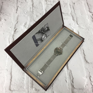 HELMSLEY STEEL CASE WITH SHELL WHITE DIAL & STEEL MESH STRAP - OWL watches