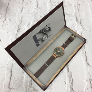 KINGSBRIDGE STEEL CASE, GREY STONE DIAL & STONE LEATHER STRAP WATCH - OWL watches