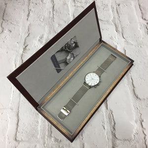 KINGSBRIDGE ROSE GOLD CASE, STONE GREY DIAL & ROSE GOLD MESH STRAP WATCH - OWL watches