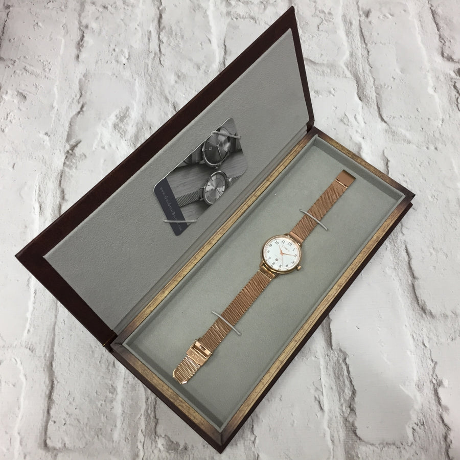 SUTTON STEEL CASE WITH WARM GREY DIAL & STEEL MESH STRAP - OWL watches