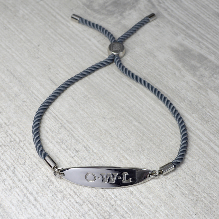 GLASTONBURY FRIENDSHIP BRACELET GREY AND SILVER - OWL watches